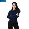 Fanceey O Neck Shirt Base Damen Thermounterwäsche Lange Unterhosen für Damen Thermokleidung Zweite Haut Winter Damen Thermoanzug 231229