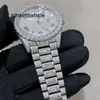 Automatische mechanische Uhr Top römisches Uhrwerk Diamanten Test-Moissanit-Ziffern Silber Automatik Diamanten 40 mm wasserdicht 904 Edelstahl
