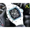 환상적인 디자이너 기계식 R I C H A R D Luxury Super Style Male Wristwatches RM055 T4KU 자동 이동 방수 시계 세라믹 케이스 Sapphire Mirror