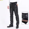 Черные кожаные брюки с высокой талией, мужские брюки из искусственной кожи на шнуровке, мужские байкерские брюки больших размеров, осенне-зимние брюки S-4XL, 5XL 231229
