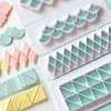 Baking Moulds Square Figure Rhombuses Frame Fondant Cake Skin Decorating Tool Plastic Paste Cutter Sugarcraft Molds