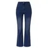 Jeans da donna azzurro a vita alta moda coreana slim streetwear pantaloni in denim svasati Harajuku Y2K pantaloni per abbigliamento donna lavati tutti i fiammiferi