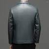 Men's Jackets Spring And Autumn Business Casual Haining Leather Lapel High-End Korean Style Versatile Fashion Jacket Coat Men