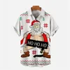 Men's Casual Shirts Funny Santa Claus Graphic For Men Clothing Merry Christmas Snowflake Elk 3D Printed Blouses Xmas Lapel Blouse Y2k Tops