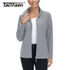 TACVASEN Primavera Autunno Giacche in pile leggere Donna Sport Felpe calde Termiche Casual Dolcevita Maglione Cappotti Top 231228