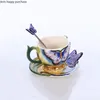 Muggar Creative Animal Ceramic Cup med tefatsked Flower Te Cups Kaffe och set Mug Exquisite Water Gift