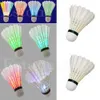 4 peças passarinhos iluminação noite escura peteca colorida led badminton 231229