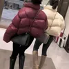 Frauen Trenchcoats Dicke Frauen Parkas Winter Warm Lose Puffy Baumwolle Gepolsterte Stehkragen Koreanische Jacken Schwarz Mode Weibliche kleidung