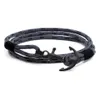 Bracelet Tom Hope 4 tailles Eclipse chaînes de corde de fil gris bracelet de charmes d'ancre en acier inoxydable avec boîte et TH72671288