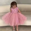 Księżniczka sukienka dla dziewcząt Dzieci Dzieci Bapty Baptyzm Ubrania Tiul Tutu Tutu Baby Girl Party Costume Flower Wedding 231228