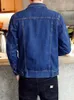 Autumn Highend Brand Male Fashion Boutique Blue Slim Casual Denim Jacket Trendy Thin Mens Coat Cowboy 231228