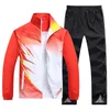 Herrspårspår Sportwear Spring Autumn Set Training Suit 2-stycke Jacka Pant Young Man Wear Casual Tracksuit Asia Size L-5XL