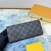 Luxusbeutel Damen Langgebrauch Brandplaid brauner Buchstaben Zippy Wallets Faltbare Mehrkarten-Brieftaschen-Kupplungsbeutel Damen Münzbörsen in Reißverschluss in Taschenbörsen eingebaut