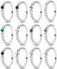 Original New S925 Ring Twelve Month Birthstone Beaded with Crystal for Women Jewelry Birthday Gift74800335794665