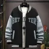 Sprężyna i jesienne płaszcz dla męskiej kurtki baseballowej Trend Przystojny pierwszy licealista Plus Velvet 231228
