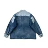 Men's Jackets Japanese Retro Blue Stripe Stitched Washed Jeans Daopao Jacket Single Breasted Loose Long Sleeve Cotton Coat