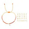 Link Bracelets Shinus Orange Color 26 Letters Accessories 2024 Handcrafted Adjustable Hope Crystal Jewelry Beaded For Women Men