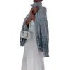 Designer cardigan camisola feminina indústria pesada lantejoulas zíper levante-se pescoço solto camisola casaco para mulher 1228