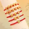 Charm Bracelets Y1UB 5Pcs Adjustable Redness Ropes Chinese Year Dragon Shaped Handchains Stylish Jewelry Gift For Women And Girls