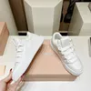 Classic Little White Shoes Designer Platform Casual Shoes Vintage Sneakers Calfskin Embossed Letter Leather Canvas Shoes Patched Nylon Trainers Platform Sneaker