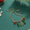 Urok bransoletki choinki z koralikami Bransoletka dla kobiet dziewcząt kreskówkowy wisiorek Regulowany ręcznie robiony biżuteria Prezent imprezowy