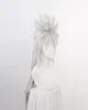 Pelucas sintéticas Anime Jiraiya Long Silver Chip Ponytail Resistente al calor Sythentic Hair Cosplay Peluca Cap8292868