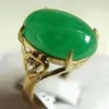 Jolie bague en Jade vert véritable pour femmes, jolie bague à la mode, bon marché, size6-8249N