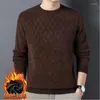 Herr t skjortor våren hösten 2023 solid rund nacke långa ärmar tröja klädnad casual lös pullover randig rutig mode vintage toppar