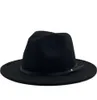 Simples feminino masculino lã vintage gangster trilby feltro fedora chapéus com aba larga cavalheiro elegante senhora inverno outono jazz caps4687786840875