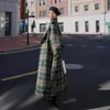 S-XL Womens Woolen Coats Autumn Winter Female Blends Jackor Turn-Down Collar X-Long Loose Plaid Fashion Ladies Outerwear HW129 231229