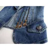 Damenwesten Herbst Koreanische Vintage Blau Anzug Kragen Denim Weste Frauen Weste Dünne Kurze Cowboy Ärmellose Jacke Lässige Jeans Weiblich