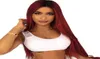 Red Color Human Real Hair Full lace Wig Ombre Color Brazilian Straight Remy Hair Full Lace Wig Natural Hairline Baby Hairs44056757602646