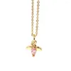 Pendentif Colliers Personnalité Couleur Zircon Animal Dinosaure Charme Doux Femmes Fille Collier Créativité CZ Ras Du Cou Réglable Bijoux Présent