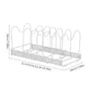 キッチンストレージポットの蓋の主催者プレートホルダー7仕切り調理器具排水ラックパンカバーキャビネットカウンタートップシェルフスタンドホーム