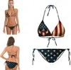 2020 Vintage Bikini Set USA Flag Stjärna Tight American Flag Beach Bikini Two Pieces Bandage Retro Bathing Suits Tryckt Chea8106585