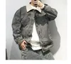 Herrjackor amerikansk trend högkvalitativ denimjacka för män kläder japanska harajuku casual corduroy lapel coat vintage man