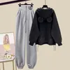 Spring and Autumn Women's Set Hooded Cardigan Top Casual Harun Pants Age Reducing Elegant Women's Two Piece Set 231228