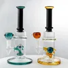 Hookahs New Blue Amber Glass Dab Rig Thick Heady Glass Bong Hookahs Showerhead Perc Oil Rigs Smoking Water Bongs Pipes With 14mm Female Jo