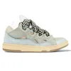 Mändesigner 2024 Kvinnor AAA+ S LANVINSS STOR STIL 90S Extraordinära Emed Leather Curb Sneakers Womens i Nappa Calfskin 36-46 40 Hoes Tyle 90 Neakers S SP0V