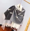 Nova marca lenços de designer 100% cachecol de caxemira moda feminina pashmina carta cachecol grande xale lã espessada quente com tags