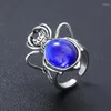 Cluster Ringen Zirkoon Spider Anime Ring Verstelbare Gothique Ingelegd Strass Rood Blauw Groen Mannen Vrouwen Haloween Gift Sieraden