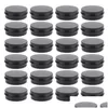 Bouteilles d'emballage en gros cosmétiques conteneur noir aluminium pots d'étain baume à lèvres bouteille bougie canettes de thé boîte avec couvercles à vis bureau Sch Dhj3I