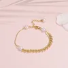 Bracelets de charme Vintage perle blé chaîne en acier inoxydable femmes mode ne se décolore pas couleur or femme accessoires de fête Bracelet