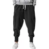 Herenbroeken Katoen Linnen Heren Effen Elastische taille Joggers Casual broek met verlaagd kruis Oefening Zak Mannelijke kleding