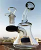 Бонги с зелеными стаканами Recycler Dab Rig Насадка для душа Perc Glass Water Bong Курение кальяна 14 мм Соединение с чашей Стеклянный бонг Дешевые стеклянные водные бонги