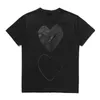 Jouez à la mode Mens T-shirts Designer Red Heart Shirt Casual Tshirt Coton broderie T-shirt d'été à manches courtes