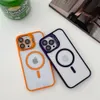 Magnetische Stand Lens Metalen Ring Telefoon Case Voor iPhone 15 Pro Max 11 12 13 14 Lens Glas Film bescherming Transparant Magsafe Cover