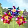 Décorations de jardin 5pcs Moulin à vent en plastique Couleurs mélangées Pinwheel pour enfants Jouets Cadeau Yard Jouet de fête en plein air