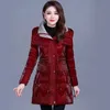 Kvinnor av hög kvalitet Vinterbomullsjacka glänsande och avslappnad lång parka plus storlek kappa fast färg Autumn Overcoat 231228