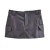 Женские шорты, женские весенние повседневные черные короткие брюки из искусственной кожи, женские летние 2024, модные юбки из искусственной кожи с высокой талией